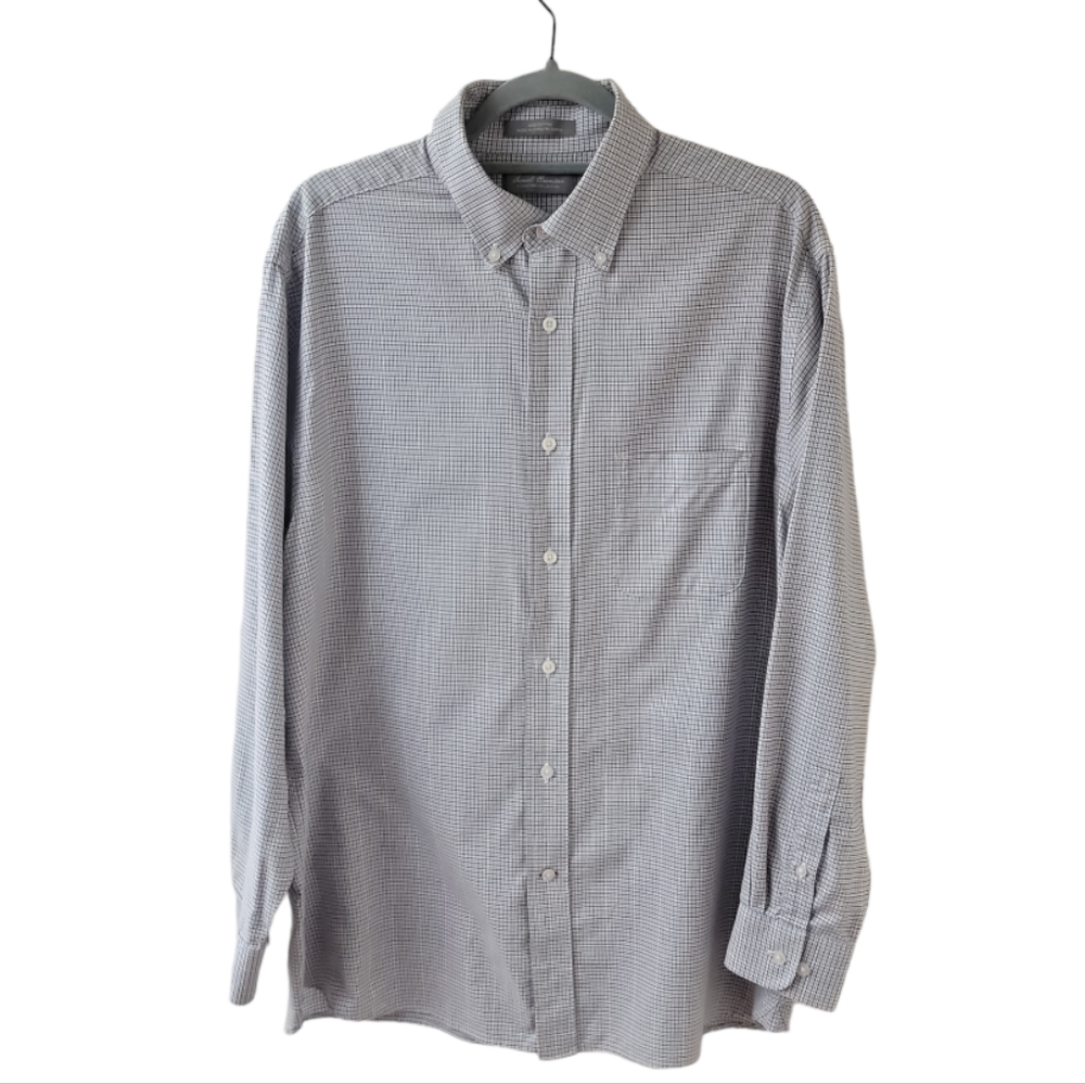 Daniel Cremieux signature men's houndstooth plaid button diwn shirt size large